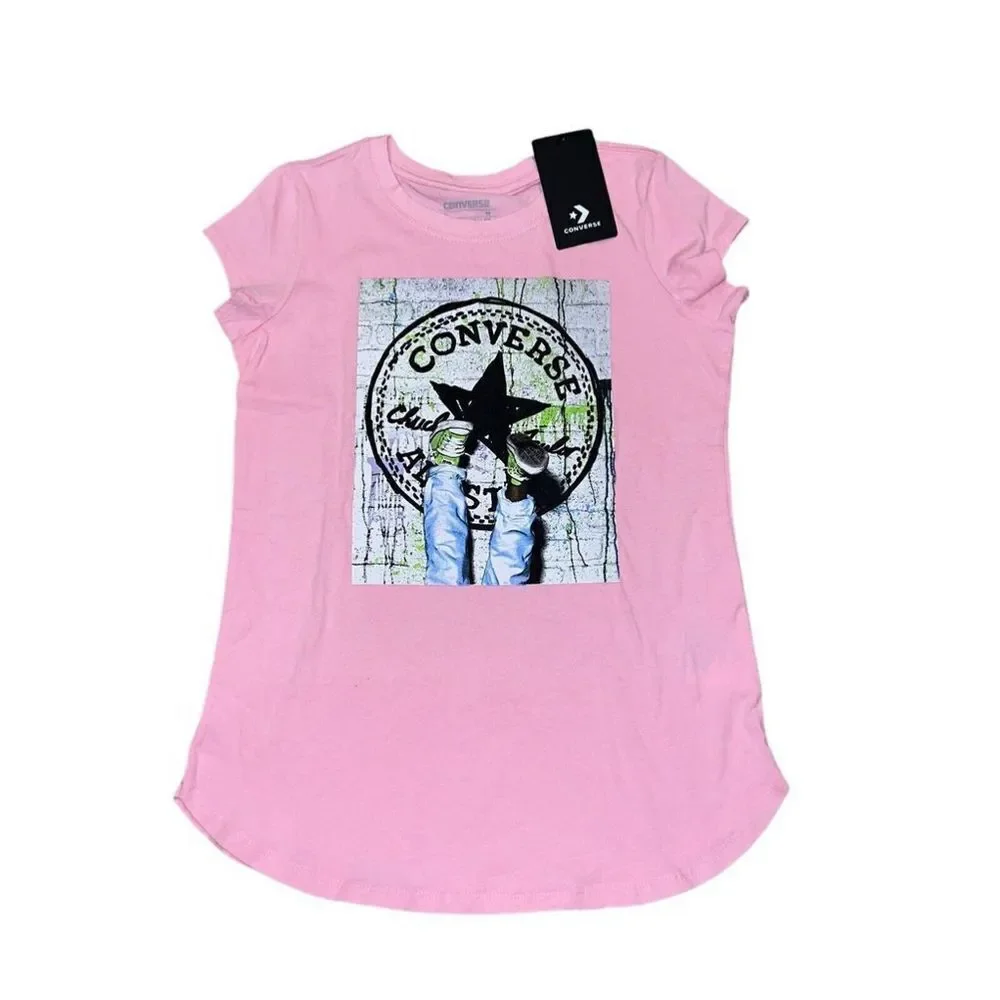 Converse Girls Graphic Pink T-Shirts Size XLarge XL (NWT)